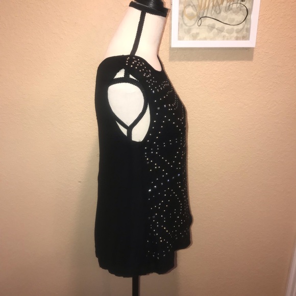 Jack by BB Dakota  Black studded Tank Top Open Back size  XS - Picture 8 of 12